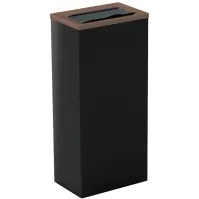 Corbeille marron 60L rectangulaire avec trappe tri-sélectif
