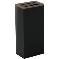 Corbeille marron 60L rectangulaire avec trappe tri-sélectif