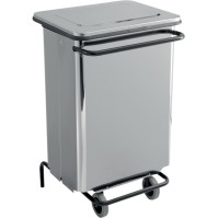 Conteneur mobile cuisine inox 70L brossé professionnel élégant