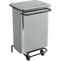 Conteneur mobile cuisine inox 70L brossé professionnel élégant