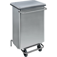Conteneur cuisine professionnel 70L inox brillant mobile élégant