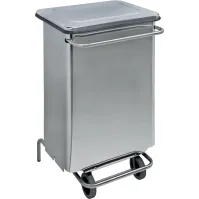 Conteneur cuisine professionnel 70L inox brillant mobile élégant
