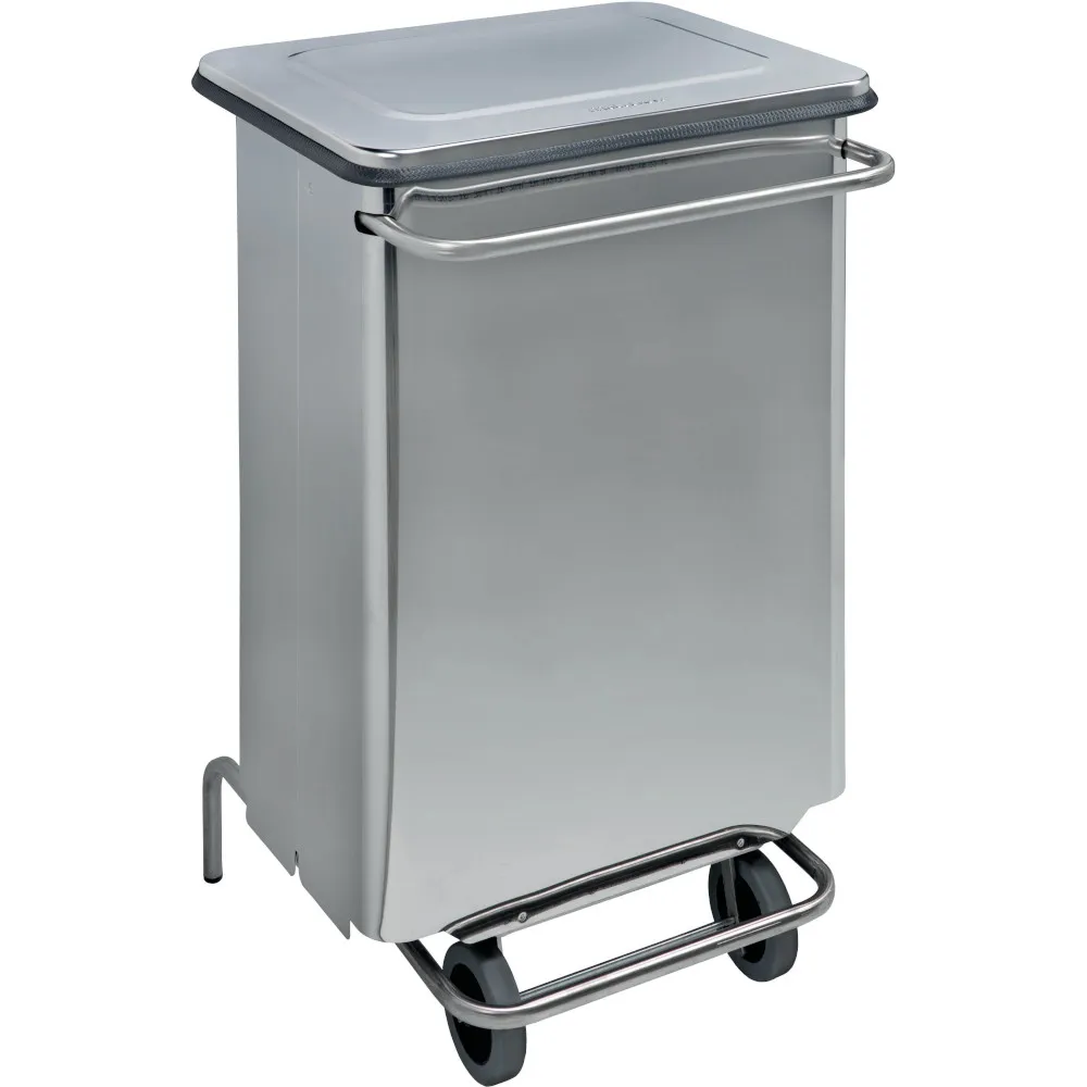 Conteneur cuisine professionnel 70L inox brillant mobile élégant