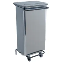 Conteneur mobile inox brossé 70L à pédale élégant pratique