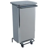 Conteneur mobile inox brossé 70L à pédale élégant pratique