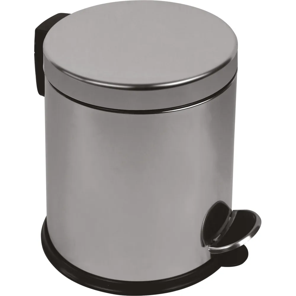 Poubelle inox ronde 5L lot de 8 pièces