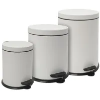 Poubelles rondes blanches 12L lot de six pièces