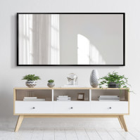 Miroir rectangulaire personnalisé avec cadre noir élégant