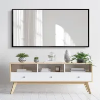 Miroir rectangulaire personnalisé avec cadre noir élégant