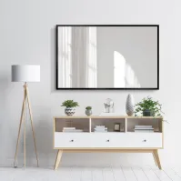 Miroir rectangulaire noir moderne minimaliste pour intérieur élégant