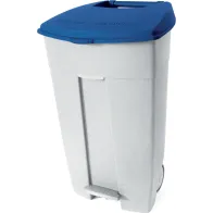 Conteneur plastique mobile pédale 120L bleu pratique robuste