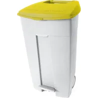 Conteneur plastique mobile à pédale 120L jaune pratique