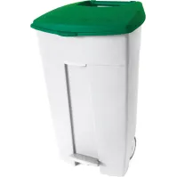 Conteneur plastique mobile pédale 120L vert pratique robuste