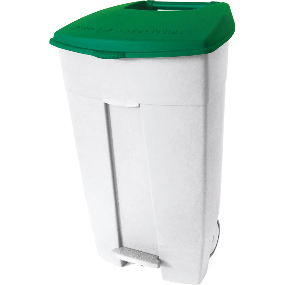 Conteneur plastique mobile pédale 120L vert pratique robuste