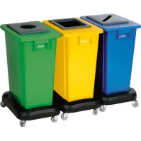Chariot plastique mobile pour bacs 60L et 80L recyclage