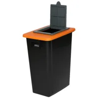 Bac noir recyclage 60L pratique robuste pour déchets triés