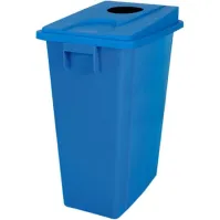 Bac recyclage bleu 60L plastique pour tri sélectif