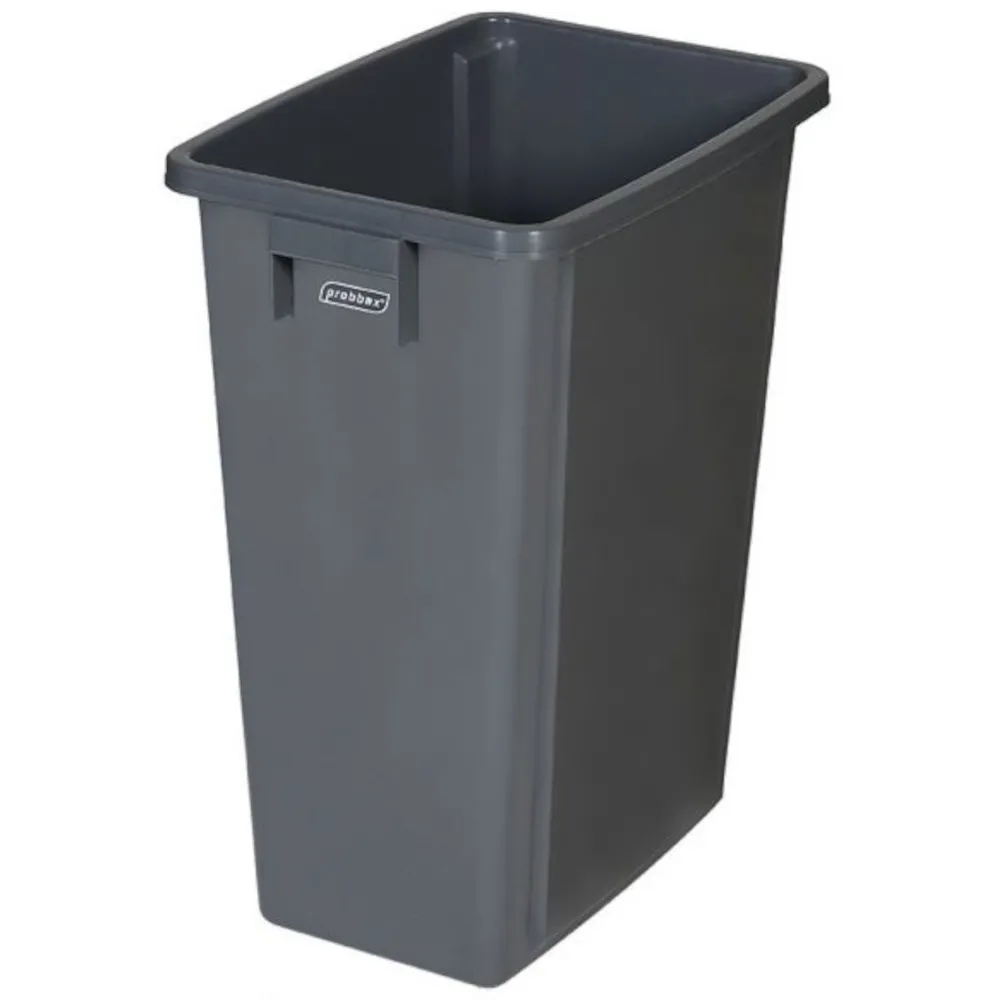 Bac recyclage 60L gris pour déchets papiers et plastiques