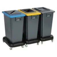 Bac recyclage gris 60L pour tri sélectif efficace