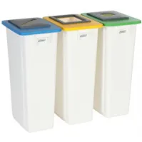 Collecteur recyclage 80L blanc pratique et moderne.