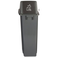 Bac 60L avec couvercle pour déchets divers colorés.