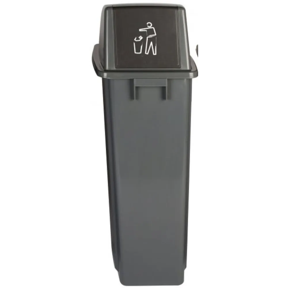 Bac 60L avec couvercle pour déchets divers colorés.