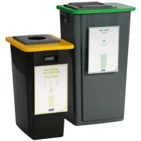 Bac recyclage noir 60L personnalisable avec inserts et cadres