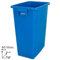 Bac recyclage 60L bleu configurable avec options multiples