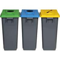 Bac recyclage gris 60L configurable fonctionnel et moderne