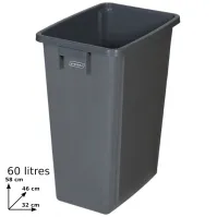 Collecteur recyclage 60L gris configurable pratique et moderne