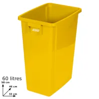 Bac recyclage jaune 60L configurable pour tri sélectif