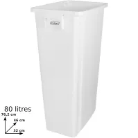 Bac recyclage blanc 80L configurable pour déchets recyclables