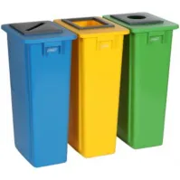 Bac recyclage jaune 80L configurable robuste et pratique