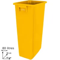 Bac jaune recyclage 80L configurable pratique collecte déchets