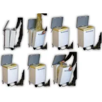 Conteneurs caréné à pédale 70 litres acier peint blanc