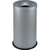 Corbeille anti-feu 50L robuste et sécurisée en métal.