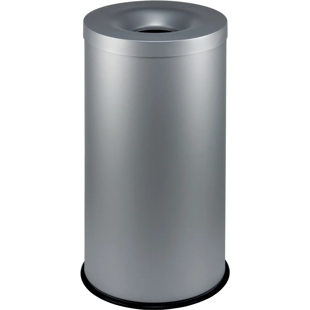 Grande corbeille anti-feu 90L couleur grise robuste efficace