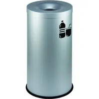 Corbeille anti-feu grise 90L acier bureau sécurisé