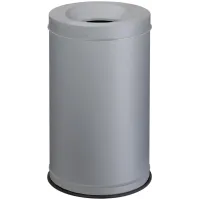 Corbeille anti-feu 120L grise pour sécurité incendie