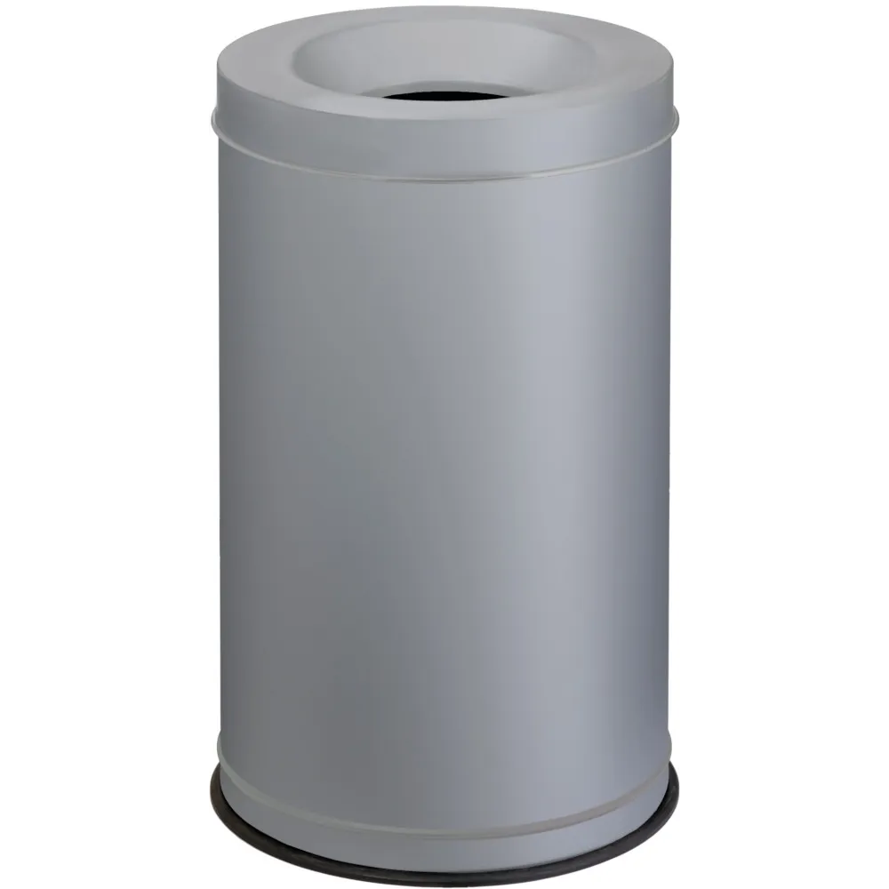 Corbeille anti-feu 120L grise pour sécurité incendie