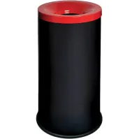 Corbeille anti-feu noire-rouge tri-sélective 50 litres