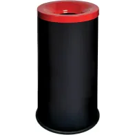 Corbeille anti-feu noire-rouge tri-sélective 50 litres