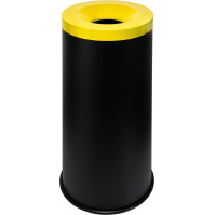 Corbeille anti-feu tri-sélective 90L noir jaune