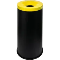 Corbeille anti-feu tri-sélective 90L noir jaune