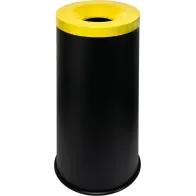 Corbeille anti-feu tri-sélective 90L noir jaune