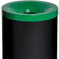 Corbeille tri-sélective 90L noir-vert anti-feu moderne