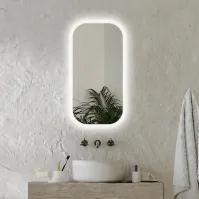 Miroir rétroéclairé moderne avec éclairage diffus et options personnalisables