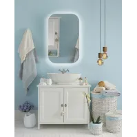 Miroir moderne rétroéclairé avec éclairage LED ambiant relaxant