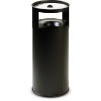Corbeille cendrier noire anti-feu 75L avec sable