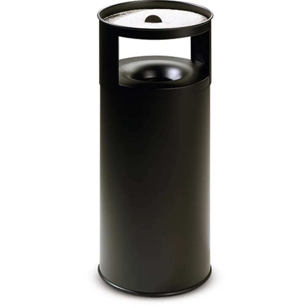 Corbeille cendrier noire anti-feu 75L avec sable